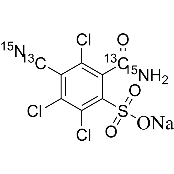 2-Carbamoyl-3,5,6-trichloro-4-cyanobenzenesulfonate (sodium)-13C2,15N2
